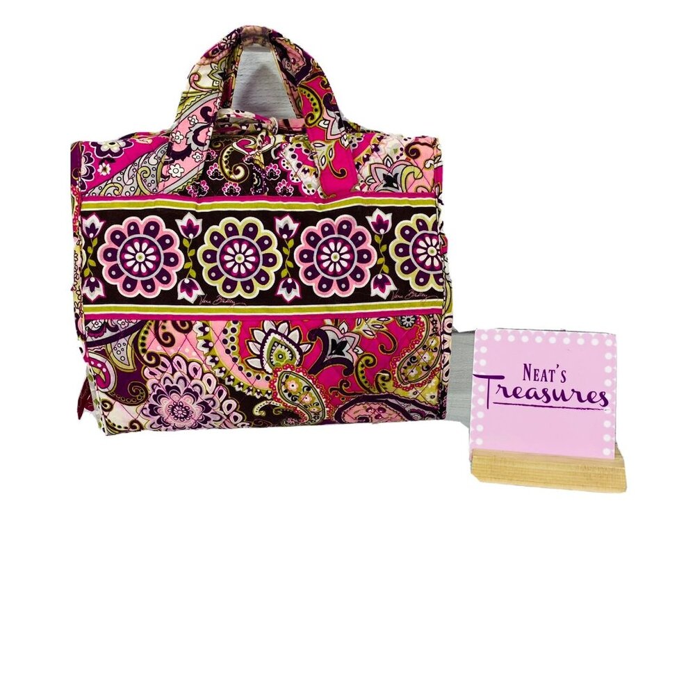 Vera Bradley PINK LIME FLORAL 29" Long Trifold Making Up Travel Hanging Bag